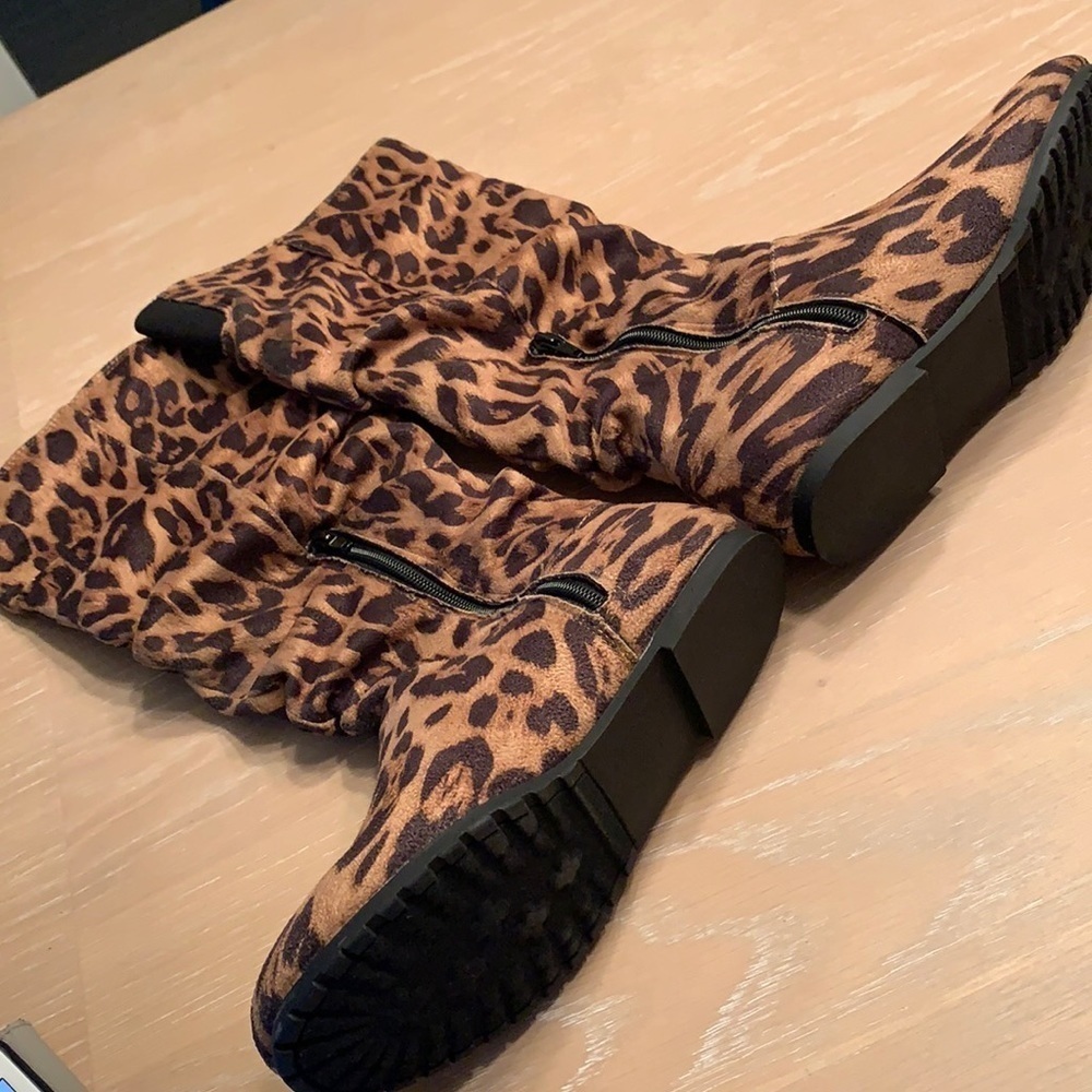 True Craft Women’s Leopard Slouch Boots Size 6